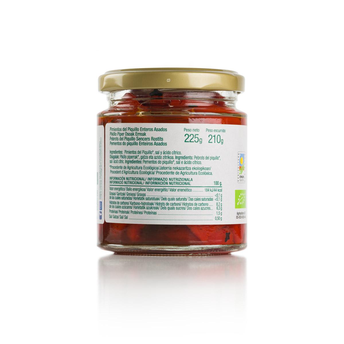 Pimientos del Piquillo Extra ecológicos Enteros BIO Ékolo 225 g