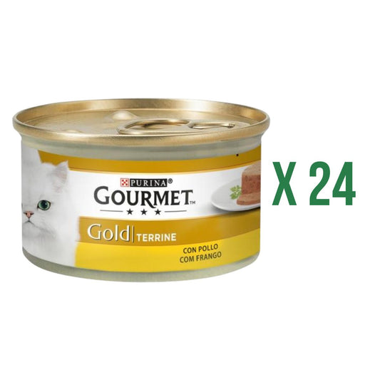 Pack 24 x GOURMET GOLD Tarrina Pollo Comida húmeda 85g