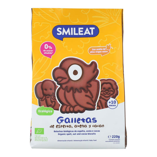 Galleta espelta, avena y cacao ECO 220 g Smileat
