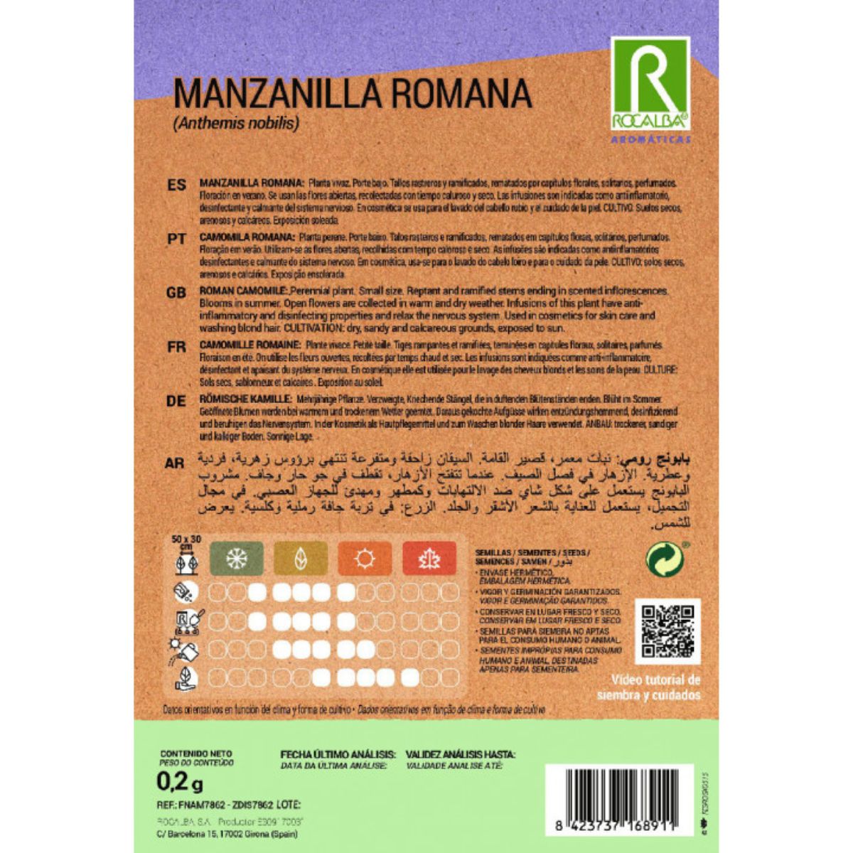 Semillas de Manzanilla romana