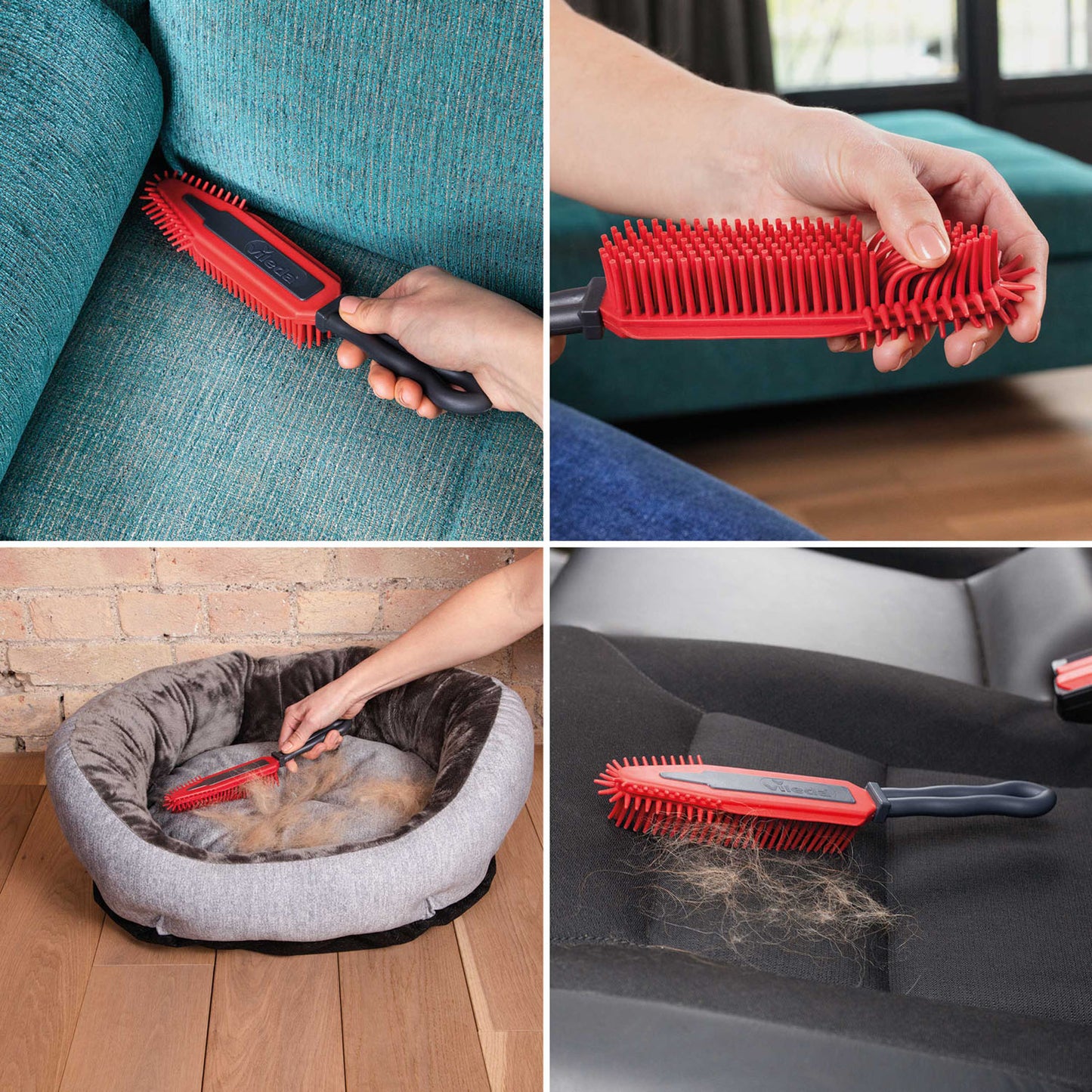 Set Cepillo Electroestatico Pet Pro, Vileda Rojo/Gris
