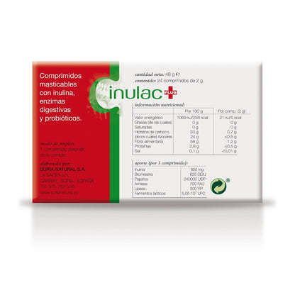 Inulac Plus Soria Natural, 24 tabletas