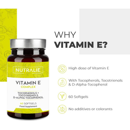 Nutralie Vitamina E Complex con Tocotrienoles y Tocoferoles 60 Cápsulas