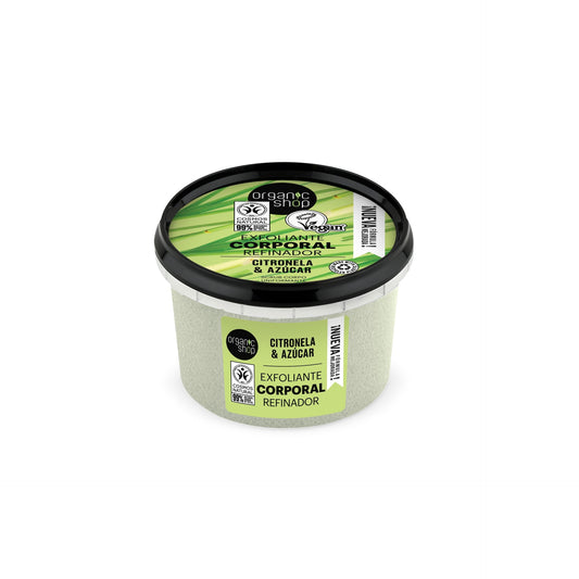 Exfoliante corporal refinador citronela, 250 ml. Organic Shop