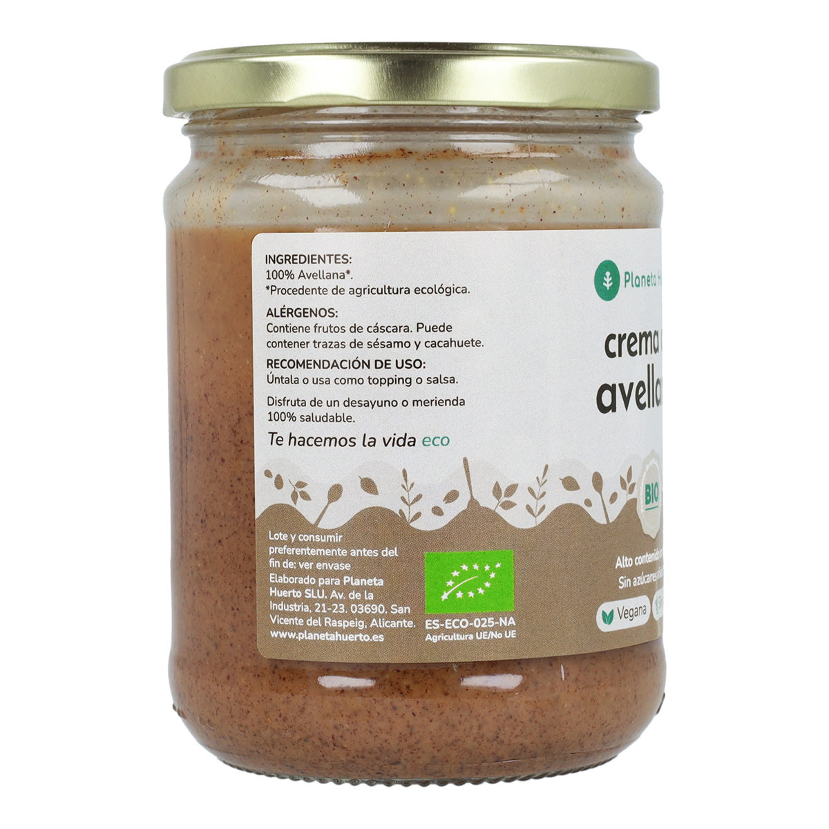 Crema de Avellanas ECO Planeta Huerto 350gr