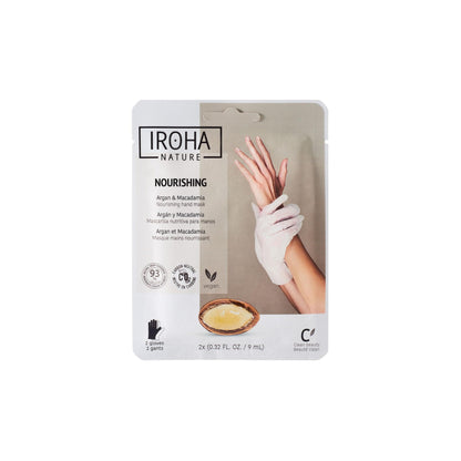 Guantes Mascarilla Nutritivos Aceite de Argán y Macadamia Iroha Nature 2 x 9 ml