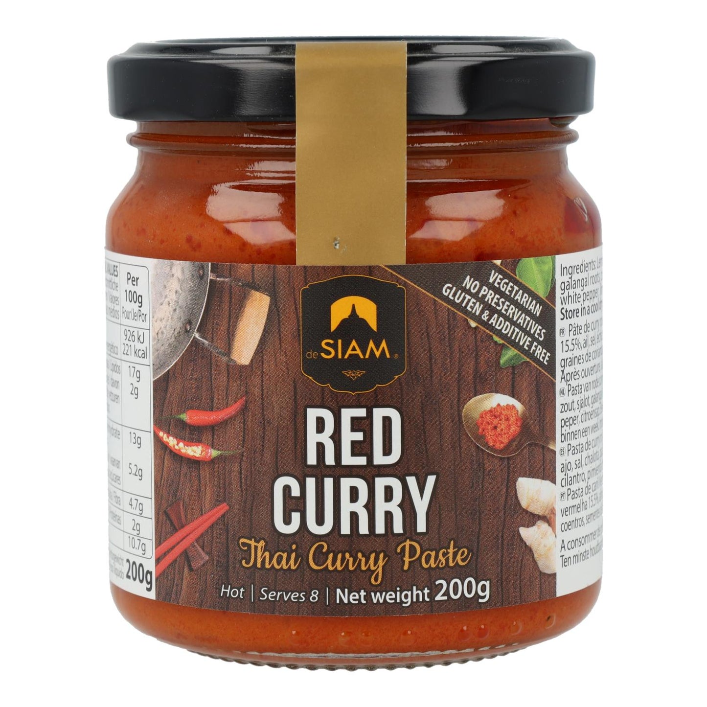 Pasta de Curry Rojo Picante frasco cristal Desiam 200 g