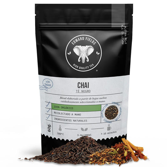 Té Negro Chai Latte ecológico a granel Edward Fields 60 g