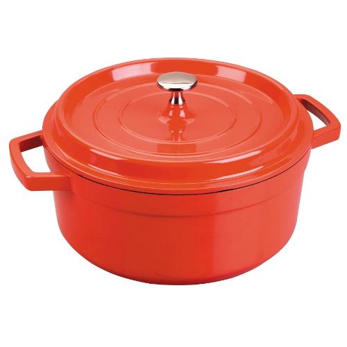Olla cocotte roja de aluminio fundido Lacor