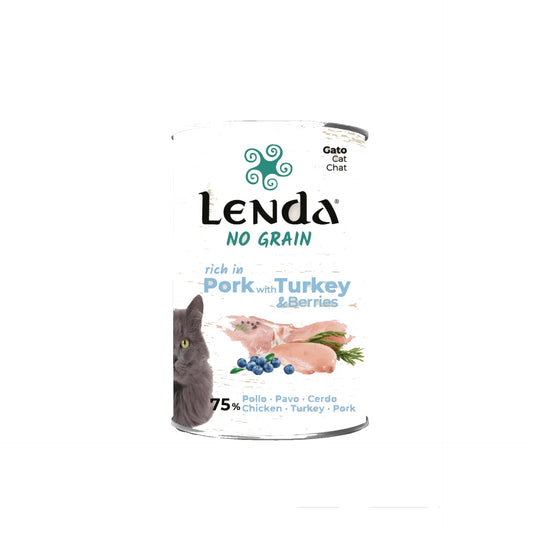 Paté Completo para Gatos de Cerdo con Pavo y Arándanos Lenda 400 g