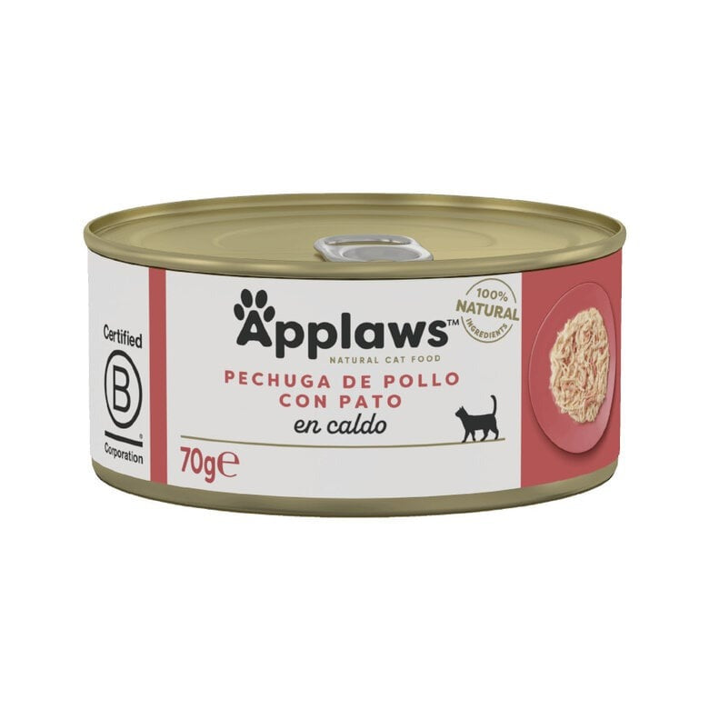 Applaws Cat Lata Pollo y pato 70g Comida húmeda para gatos natural grain free
