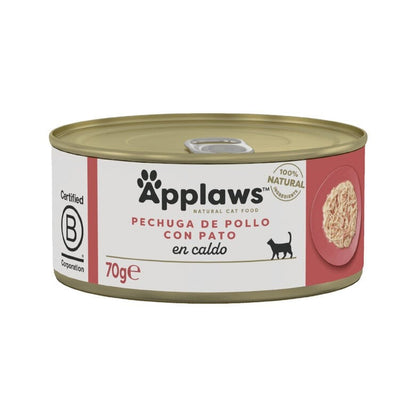 Applaws Cat Lata Pollo y pato 70g Comida húmeda para gatos natural grain free