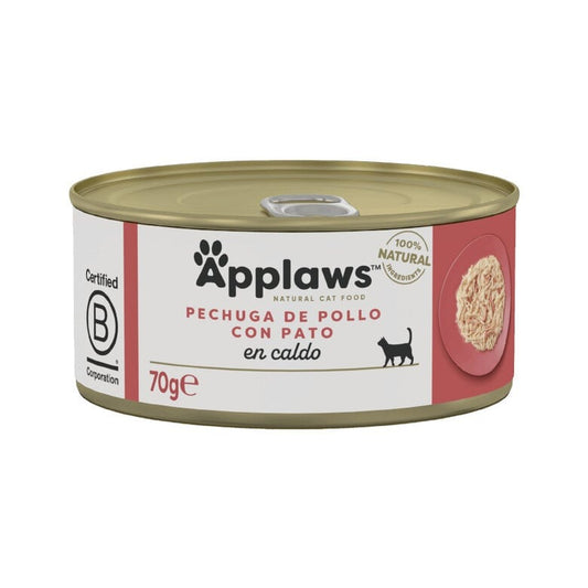 Applaws Cat Lata Pollo y pato 70g Comida húmeda para gatos natural grain free