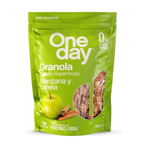 Granola manzana y canela Protein+Superfoods ONE DAY 300 gr BIO