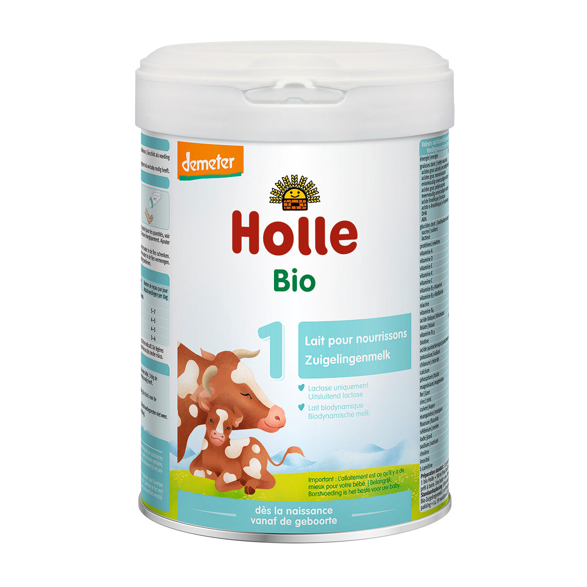 Leche ecológica para lactantes Formula 1 Demeter desde el nacimiento Holle 800gr