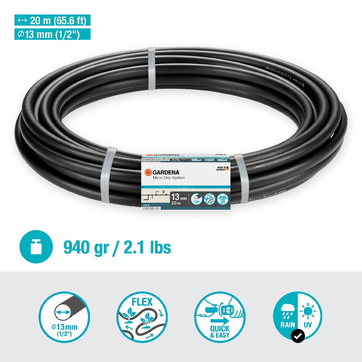 Tubería de conexión Flex 20 m 13 mm (1/2") Microdripsystem Gardena