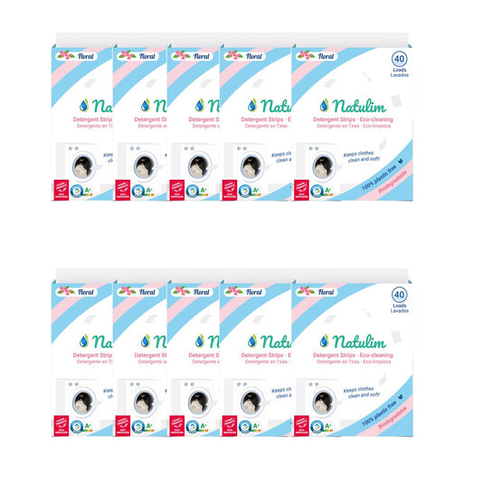 Pack 10x Eco Tiras de Lavar Floral, Natulim, 40 lavados