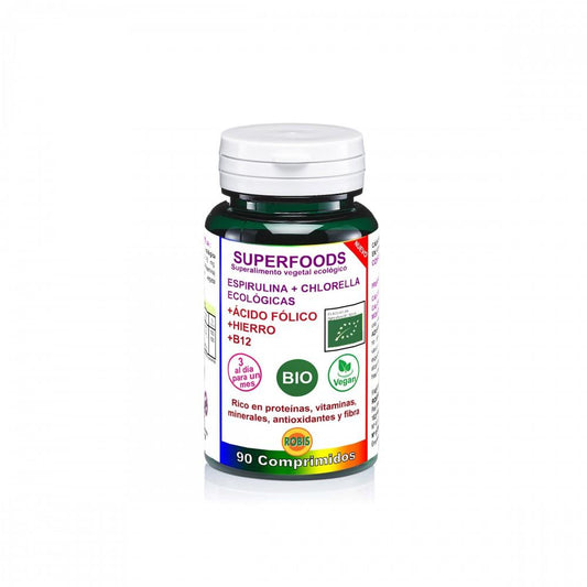 Espirulina y chlorella BIO Robis, 90 comprimidos