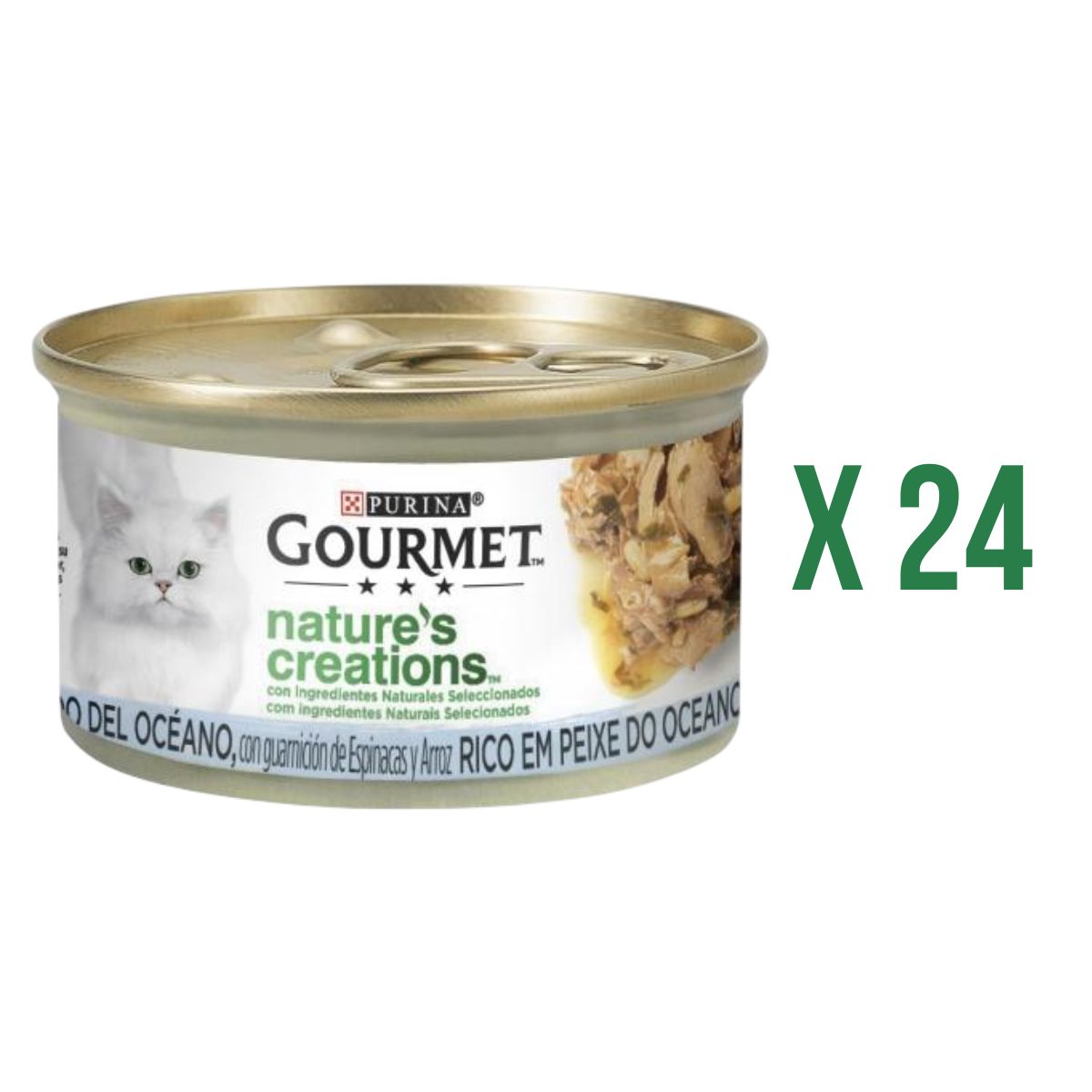 Pack 24 x GOURMET Nature's Creations Mini Filetes Rico en Pescado del Océano 85g