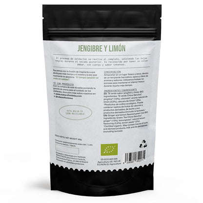 Té Verde con Jengibre y Limón, ecológico a granel Edward Fields 60 g