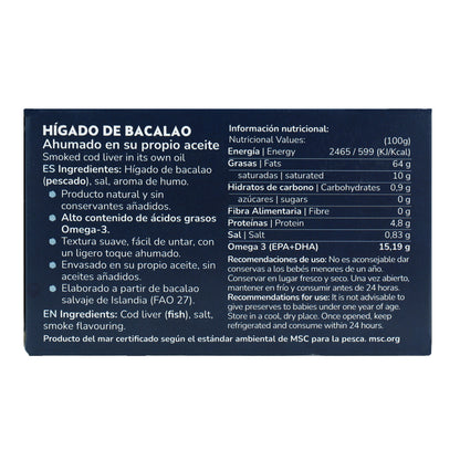Hígado de bacalao en su propio aceite Planeta Huerto 120 g