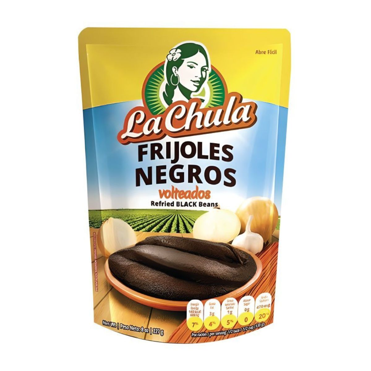 Frijol Negro Volteado La Chula 14oz