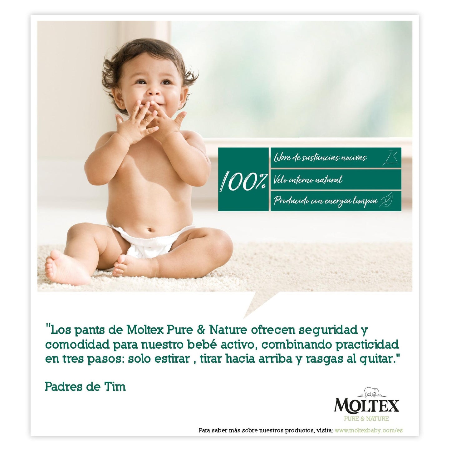 Pants Moltex Pure & Nature T6 (+14 kg), 18 Uds