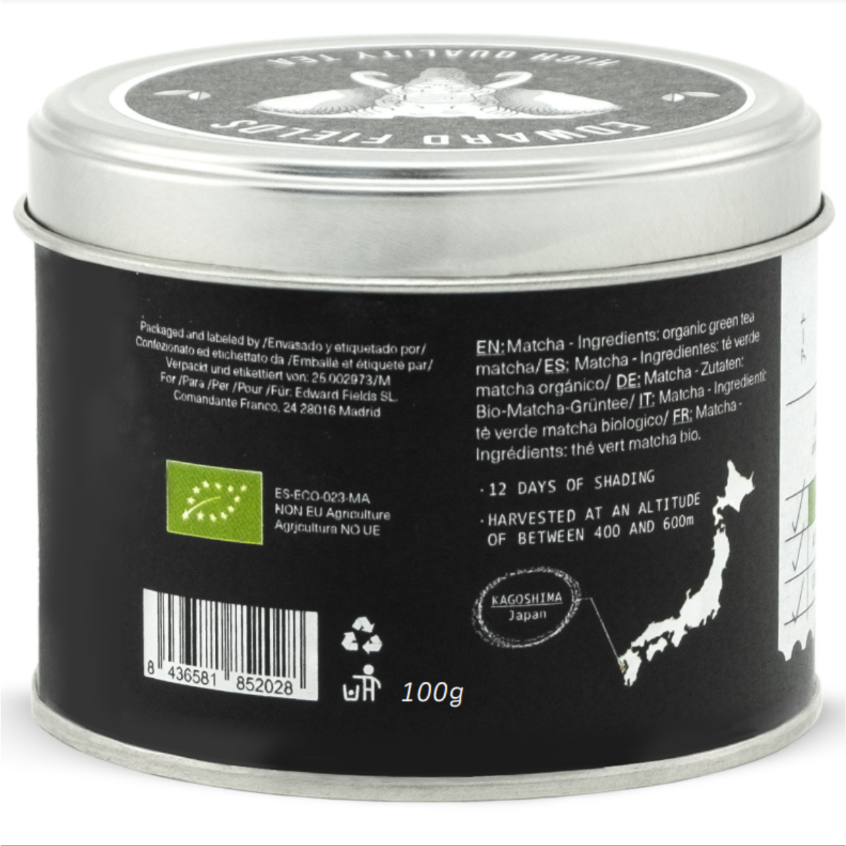Matcha premium ecológico ceremonial Japonés Edward Fields 100 g