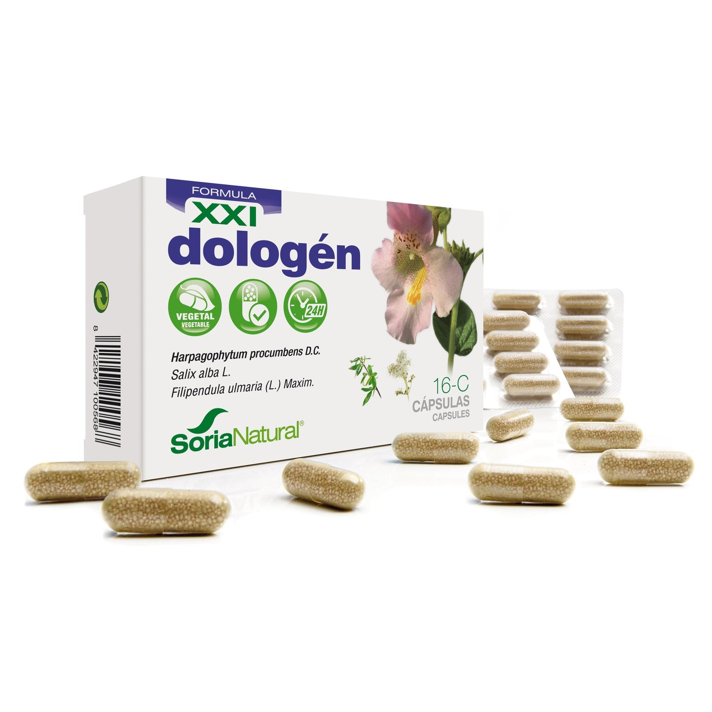 Cápsulas vegetales de 16-C Dologen XXI · Soria Natural · 30 cápsulas
