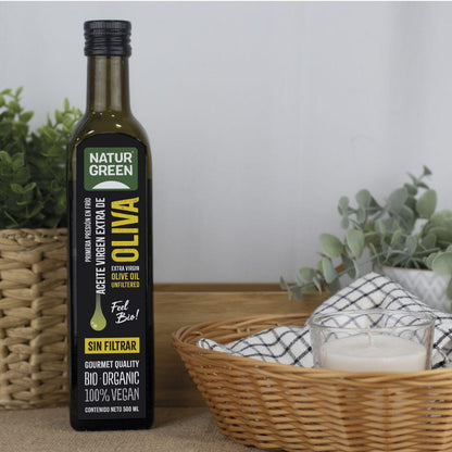 Aceite de Oliva Virgen Extra sin filtrar Bio NaturGreen, 500 ml
