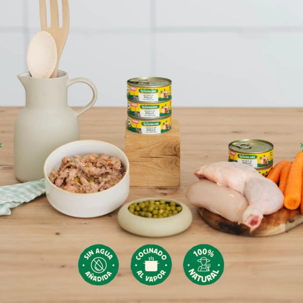 Pack Cazuela de pollo para gatos 6x80 g Wild Balance