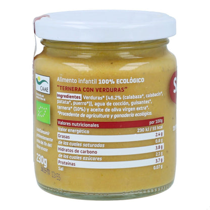 Tarrito BIO ternera y verduras +6 meses Smileat 230g