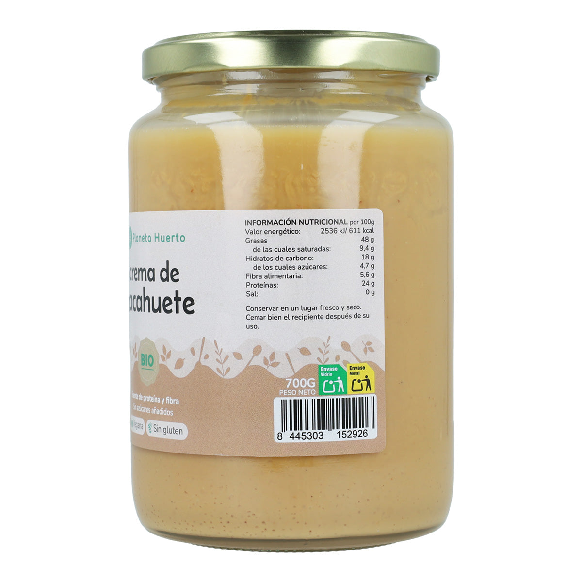 Crema de Cacahuetes ECO Planeta Huerto 350gr