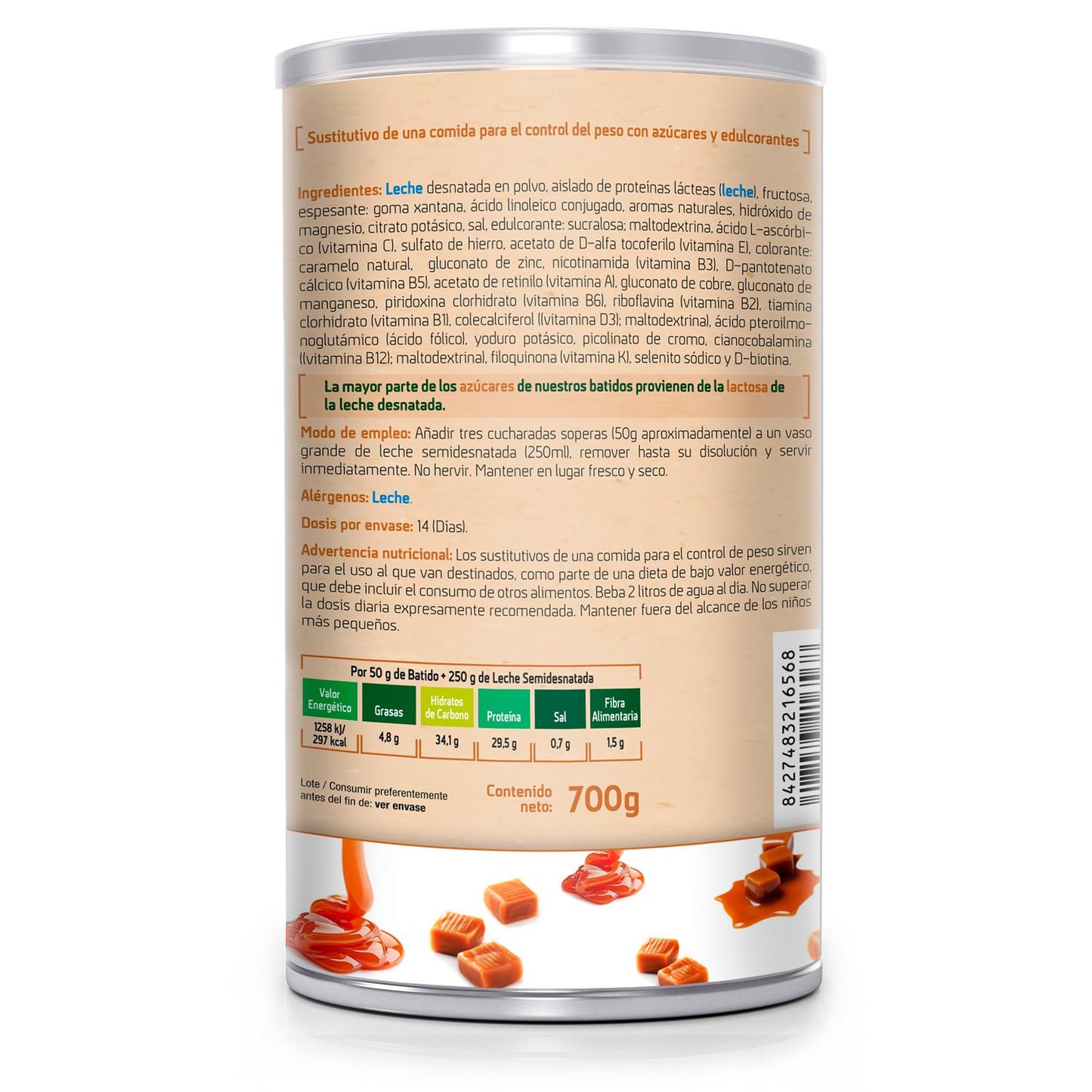 SOTYA Batido saciante sabor toffee caramelo 550 gr