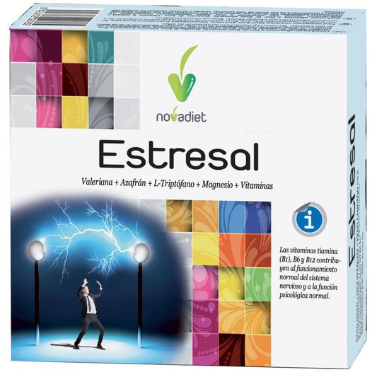Estresal valeriana, azafrán y triptófano Novadiet, 60 cápsulas blandas