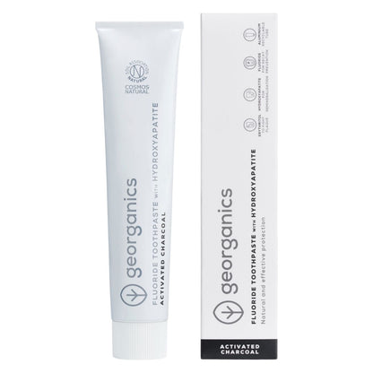 Pasta de dientes con Hidroxiapatita Carbón Activado con flúor Georganics 75 ml