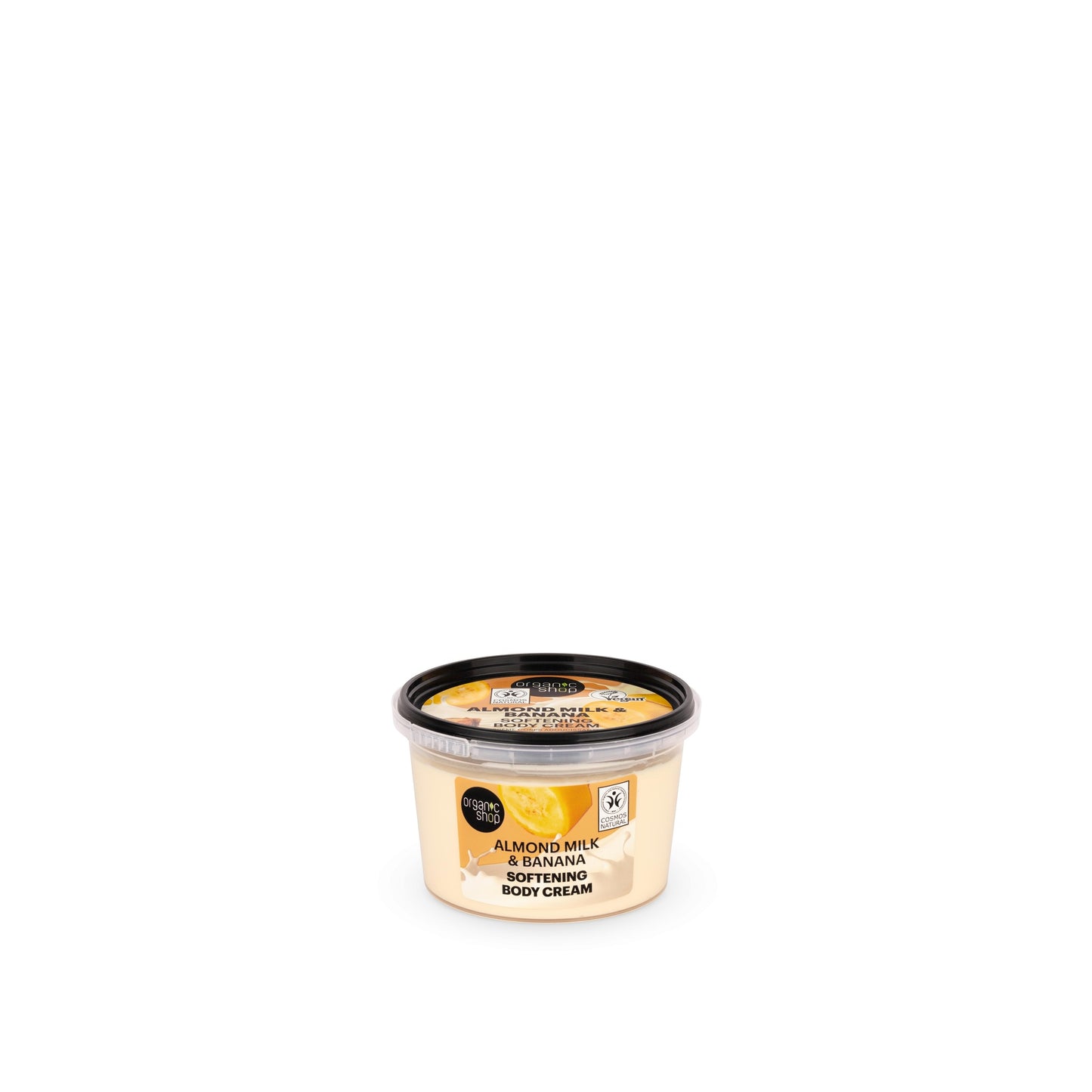 Crema corporal suavizante «leche de almendras y plátano», Organic Shop 250 ml