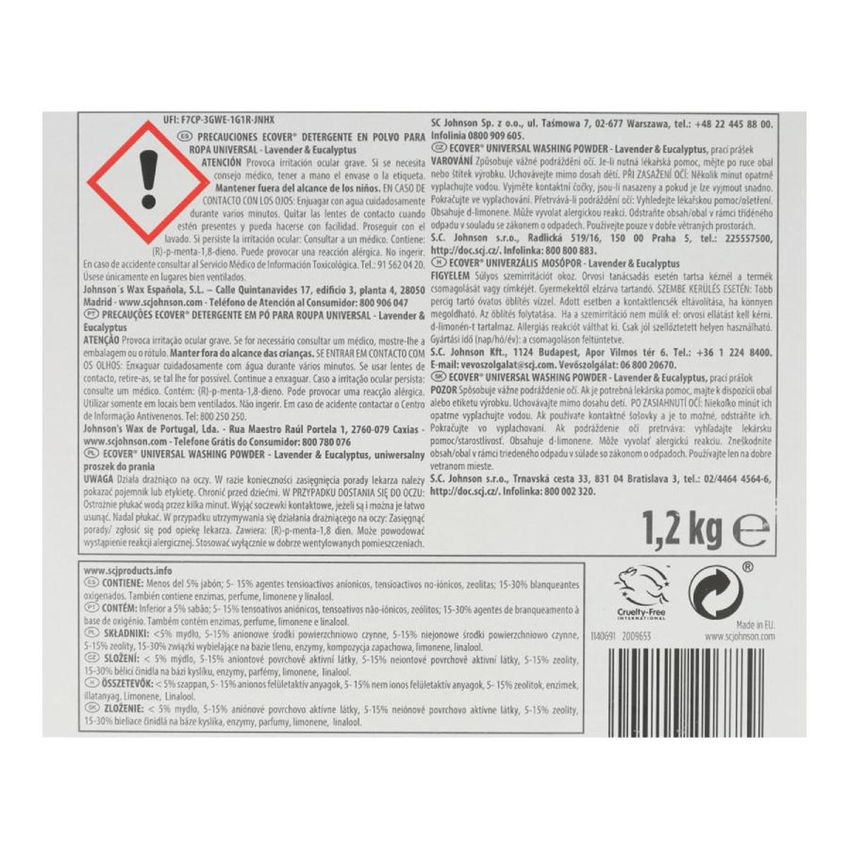 Pack 2x Detergente en Polvo Universal 1.2 Kg Ecover