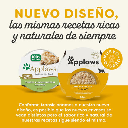 Applaws Cat Tarrina Pechuga Pollo y Arroz para gatos 60 gr