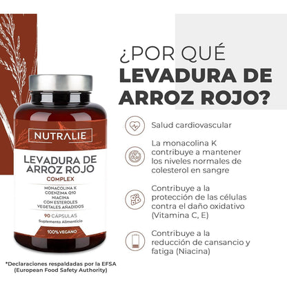 Pack 2x Nutralie Levadura de Arroz Rojo con 2,9mg Monacolina y Q10 90 Cápsulas