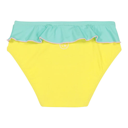 Bañador protector contra rayos UV amarillo y verde