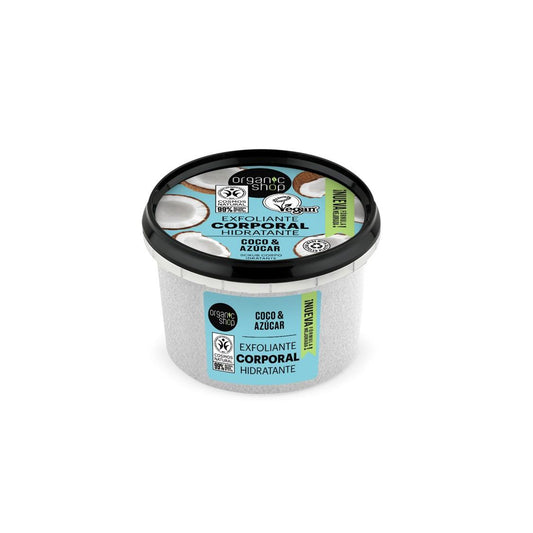 Exfoliante corporal hidratante coco y azúcar Organic Shop 250 ml