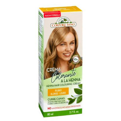 Crema a la henna cubre canas rubio Corpore Sano