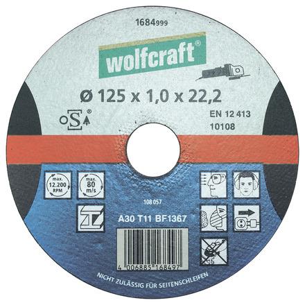 Disco de corte metal para amoladora 1,6mm Wolfcraft