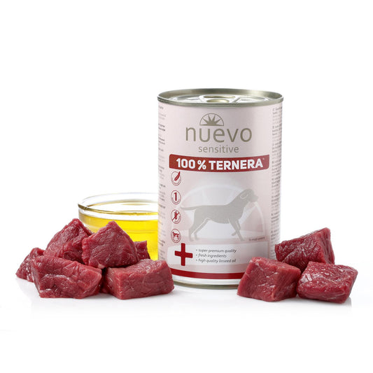 Nuevo Lata Perro Sensitive 100% Ternera 400 g monoprotéica