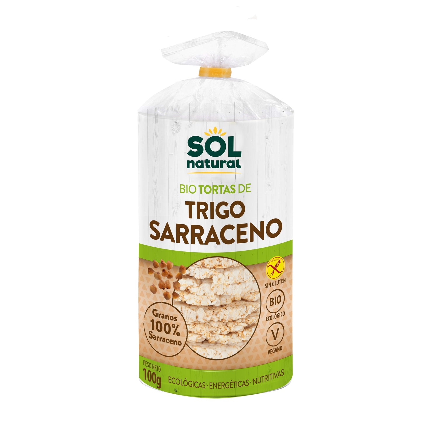 Pack 2x Tortitas de trigo sarraceno bio sin gluten Sol Natural 100 g