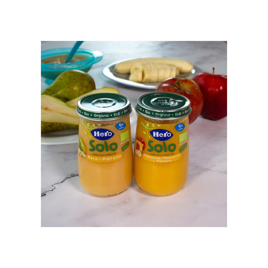 Tarrito de Pera y Plátano Eco 190 g-Hero Solo