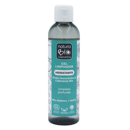 Gel limpiador Hidratente con Ácido Hialurónico y Caléndula BIO, NaturaBio Cosmetics, 200 ml