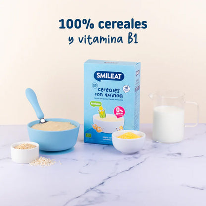 Papilla de cereales Sin Gluten con Quinoa Eco Smileat, 200g