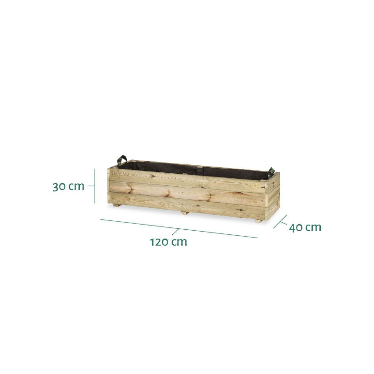 Jardinera rectangular Ghio 120x40x30 Hortalia
